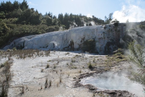 A silicaceous sinter at the Orakei Korako hot springs in New Zealand