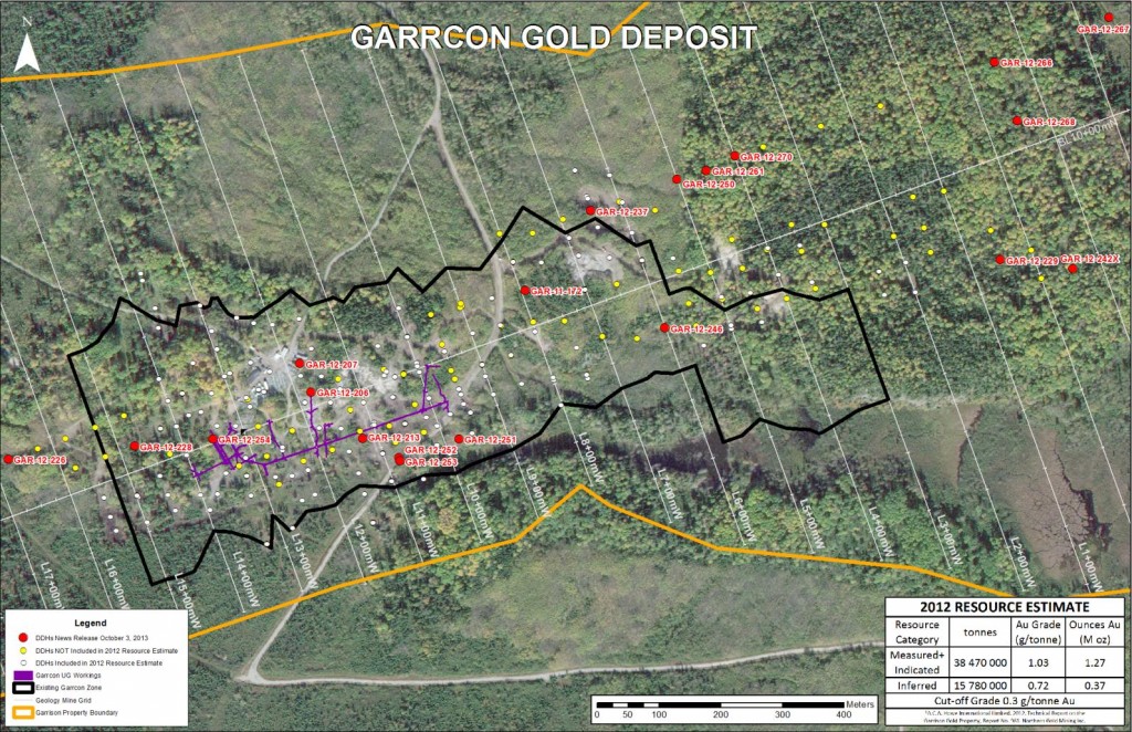 Garrcon Gold Project drill-hole collar locations