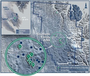 Location of Peregrine Diamond's Chidliak Project in northern Canada.