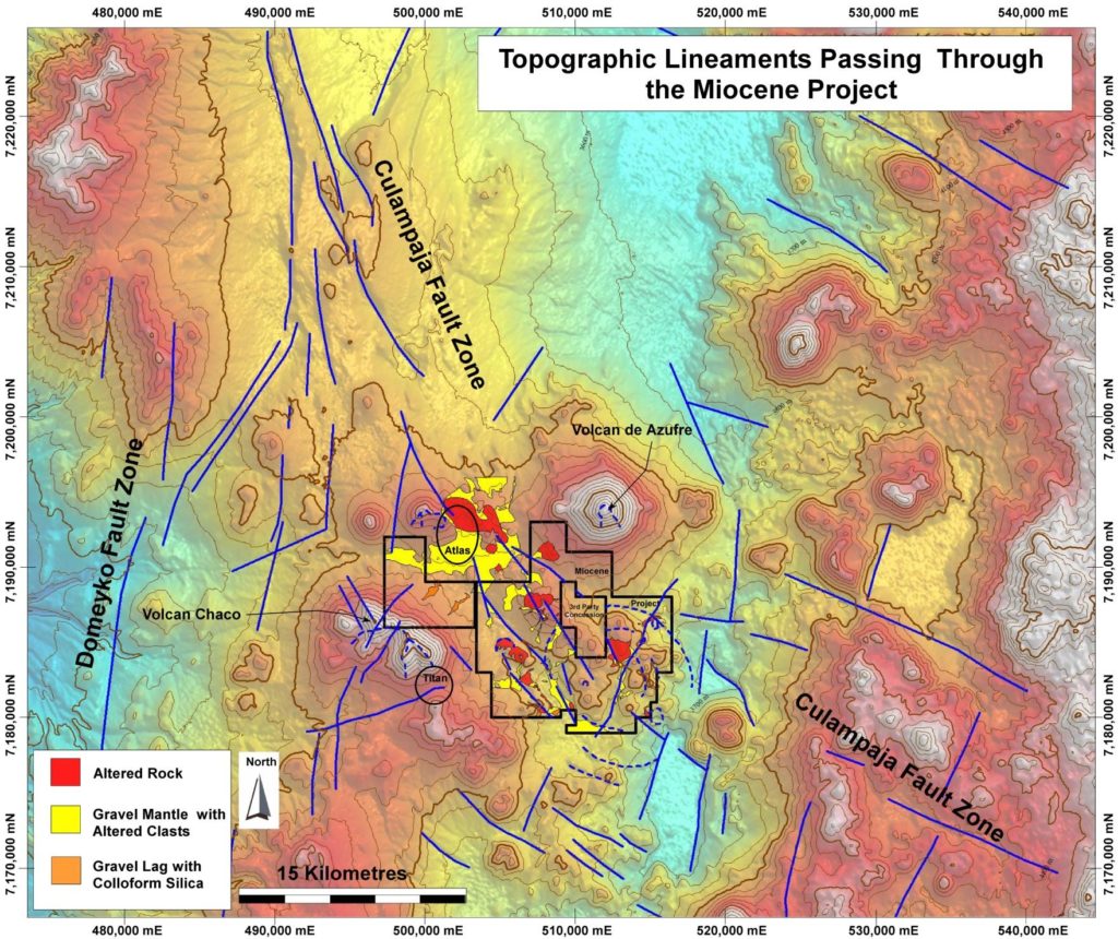 Location of Cornerstone Miocene project (black outline) along parts of the Culampaja fault zone.