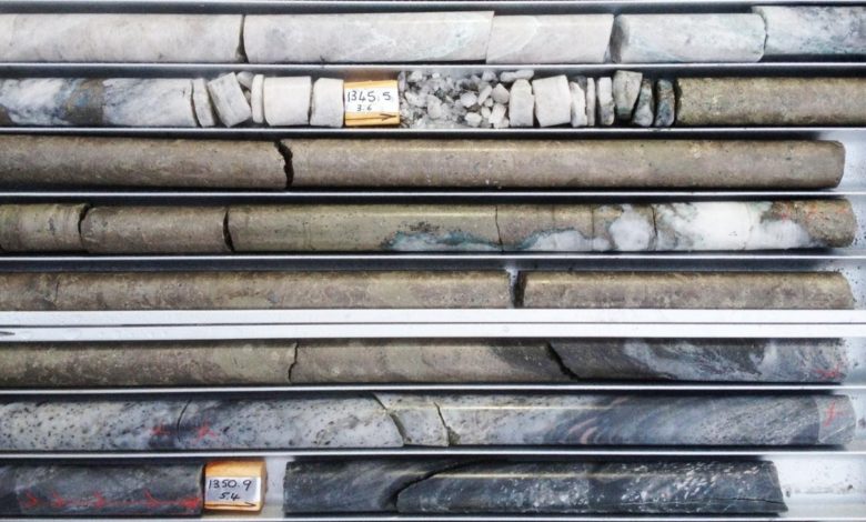 Mineralised drill-core from NMD182W1W1 showing massive nickel sulphide from Western Areas "New Morning" Nickel Project IN Western Australia.