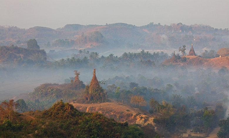 Town of Mrauk U in northern Myanmar
