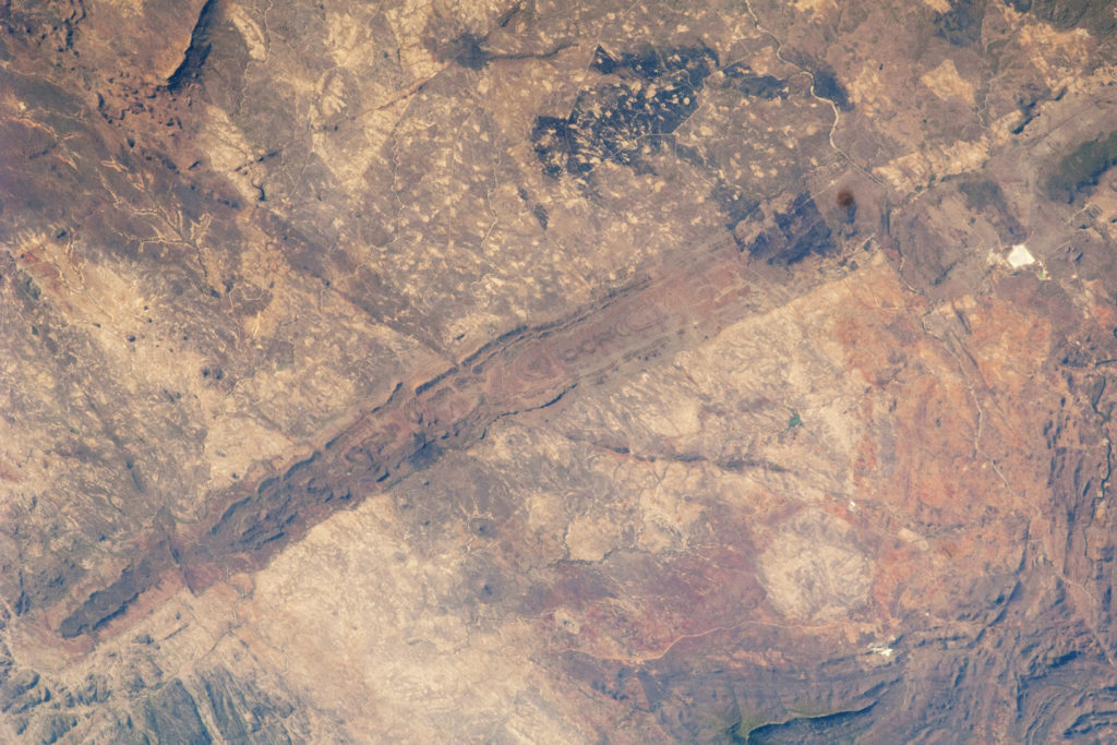 Great Dike of Zimbabwe taken from the International Space Station (NASA).